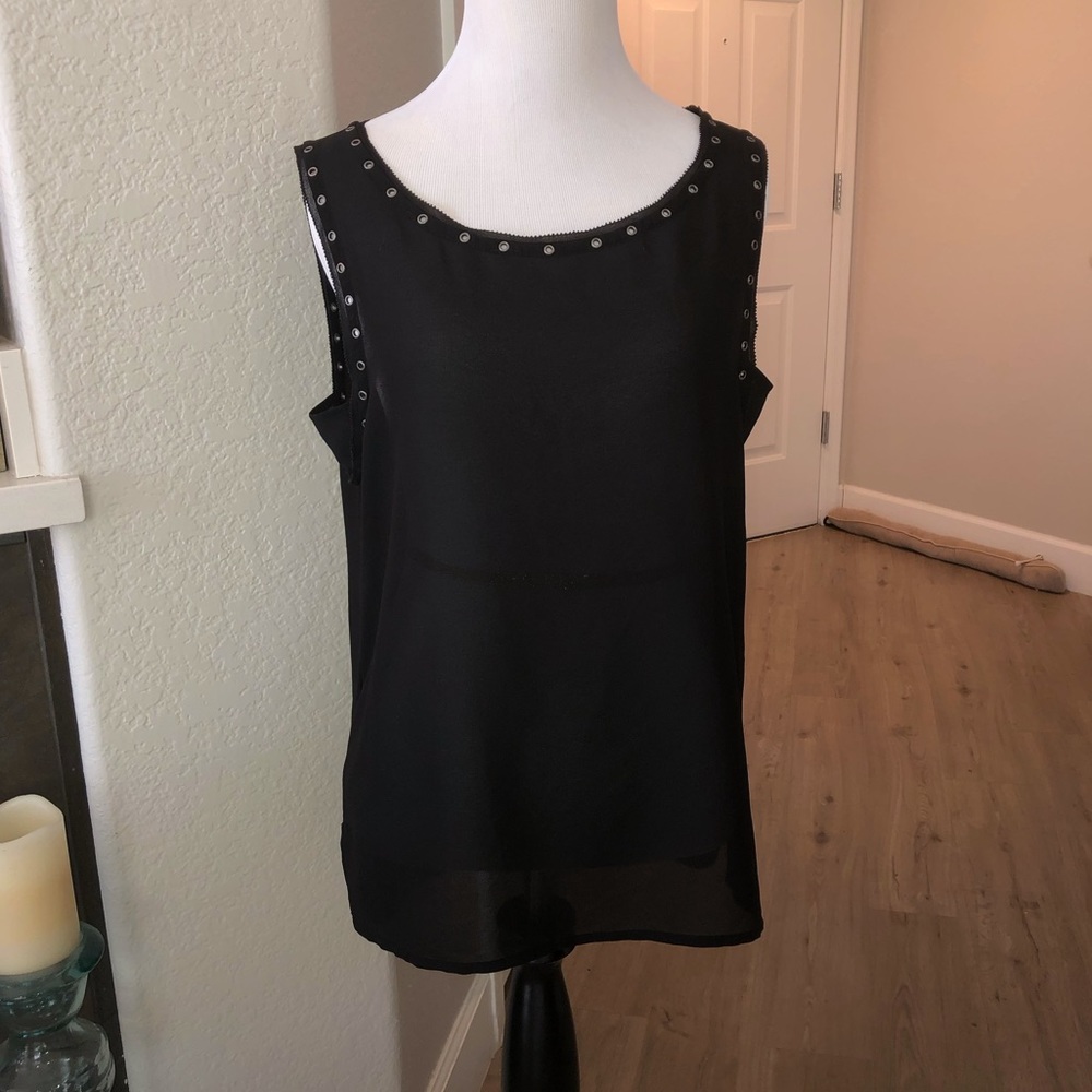 Black sheer tank top